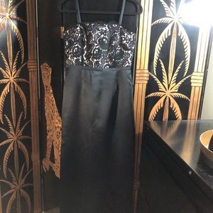 Ann Taylor Black Satin Evening Gown- Size 8